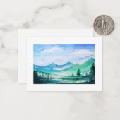 landschapskaart voor waterverf notitiekaartje (Voorkant / Achterkant in situ)