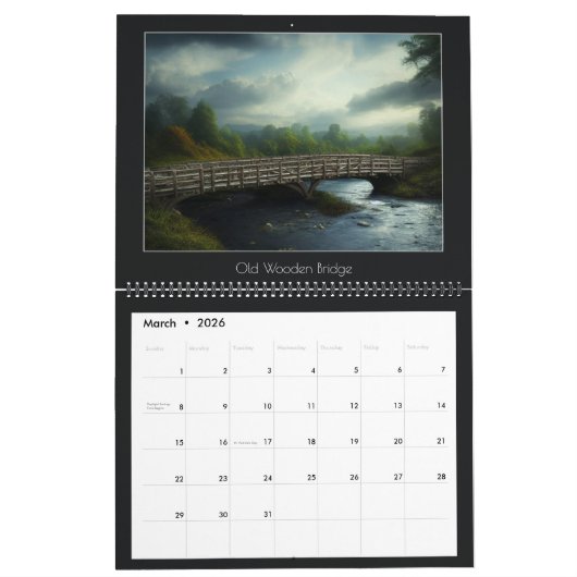 Landschapskalender voor het platteland kalender (Mar 2026)