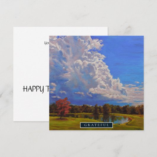 Landschapskunst met prachtige blauwe hemel feestdagenkaart (Voorkant / Achterkant)