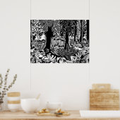 Landschapskunst Poster B & W Forest Art Wood Print (Keuken)