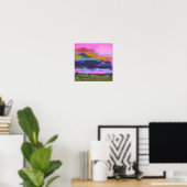 Landschapskunst Schilderij, Roze Zonsondergang, Kl Poster (Thuiskantoor)