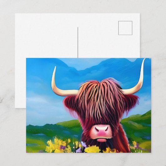 Landschapskunst van de Koe Briefkaart (Voorkant / Achterkant)