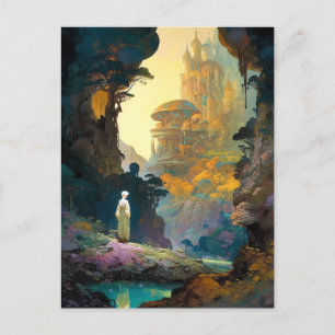 Landschapskunst van Fantasy City Briefkaart
