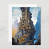 Landschapskunst van het kasteel van Fantasy Briefkaart (Voorkant / Achterkant)