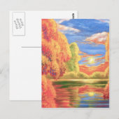 Landschapskunst van het meer van het schilderen briefkaart (Voorkant / Achterkant)