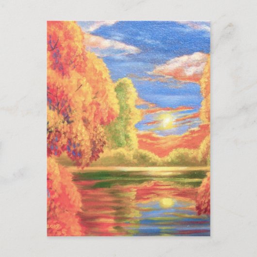 Landschapskunst van het meer van het schilderen briefkaart (Voorkant)