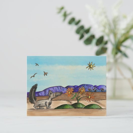 Landschapskunst van het Zuidwestelijk dierlijk lan Briefkaart (Staand voorkant)