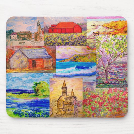 landschapskunstcollage pop muismat (Voorkant)