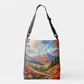 Landschapslandschap Landschapsillustratie Crossbody Tas (Achterkant)
