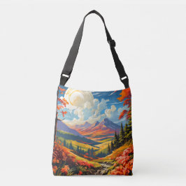 Landschapslandschap Landschapsillustratie Crossbody Tas