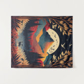 Landschapslandschap van de moon en de kleurrijke b wandkleed (Voorkant (horizontaal))