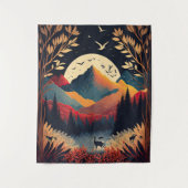 Landschapslandschap van de moon en de kleurrijke b wandkleed (Voorkant)