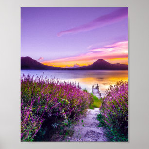 Landschapslandschapslandschap van de Lavender Fiel Poster