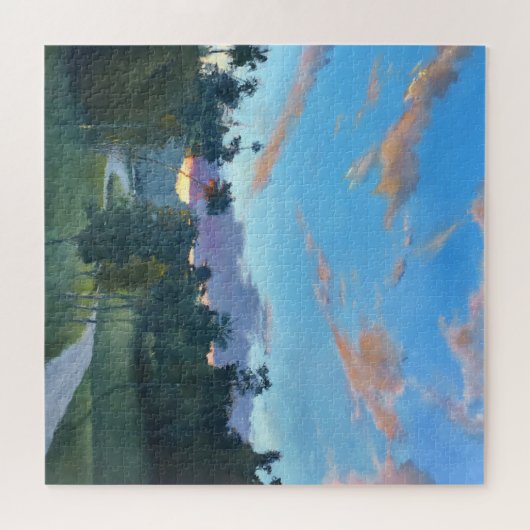 Landschapslandschapsverf voor landelijke zonneschi legpuzzel (Horizontaal)