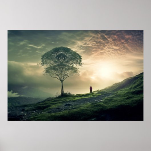 Landschapsmeditatie Serene Rustig Poster (Voorkant)