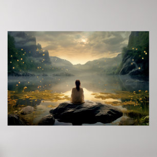 Landschapsmeditatie Serene Rustig Poster
