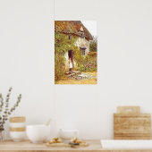 landschapsmeisje dat in de openlucht staat poster (Keuken)