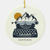 landschapsnaam voor schrijfmachinetriemmontage keramisch ornament (Achterkant)