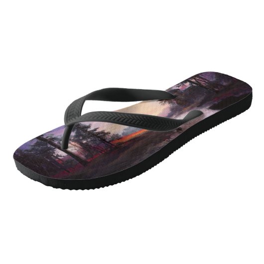 LandschapsNatuur Forest Custom Creëer Teenslippers (Schuin)