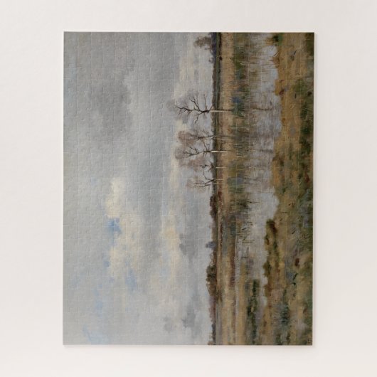 Landschapsolie op doek, kunst. Olie Legpuzzel (Verticaal)