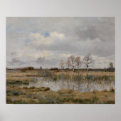 Landschapsolie op doek, kunst. Olie Poster (Voorkant)