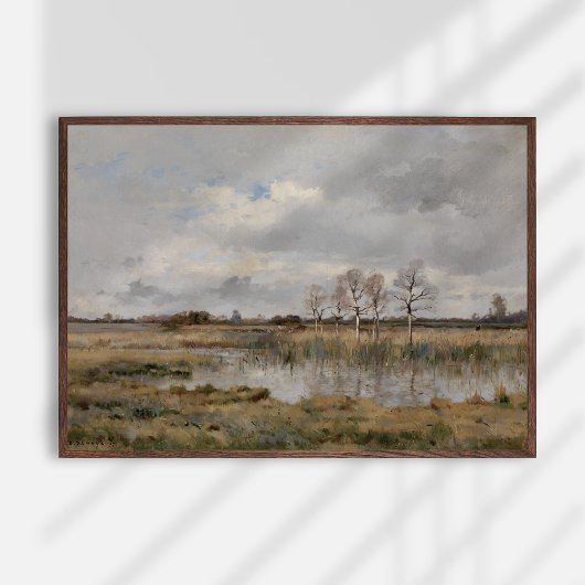 Landschapsolie op doek, kunst. Olie Poster