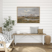 Landschapsolie op doek, kunst. Olie Poster