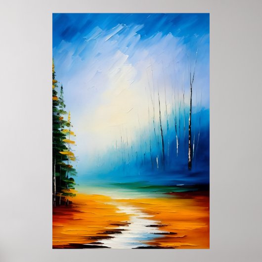 Landschapsolie Schilderen - Minimalistisch Poster (Voorkant)