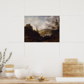  landschapsolieverf Moody Dark Academia Poster (Keuken)