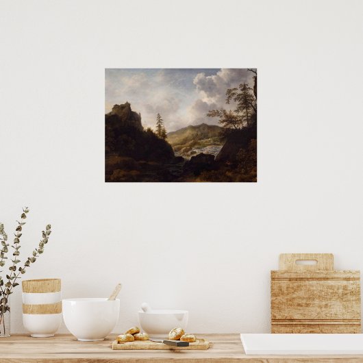  landschapsolieverf Moody Dark Academia Poster (Keuken)