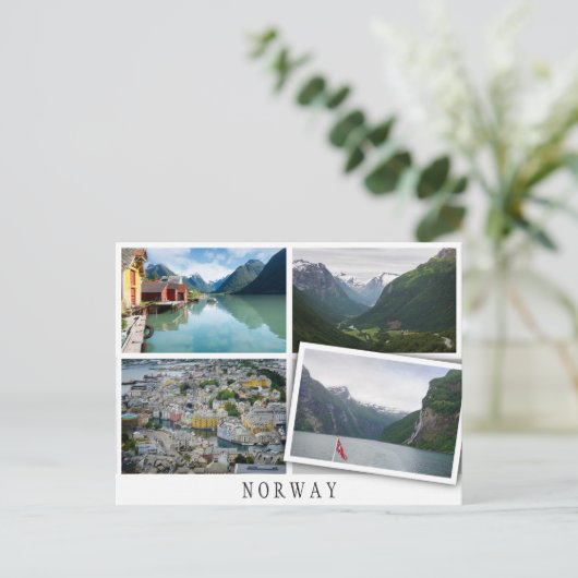Landschapsondergrond van Noorwegen met los afbeeld Briefkaart (Staand voorkant)