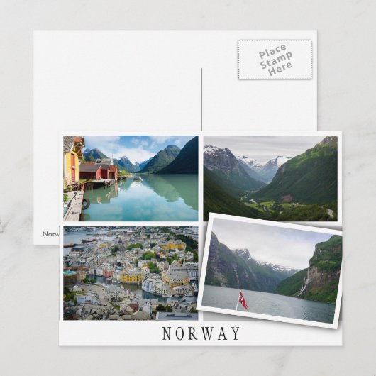 Landschapsondergrond van Noorwegen met los afbeeld Briefkaart (Voorkant / Achterkant)