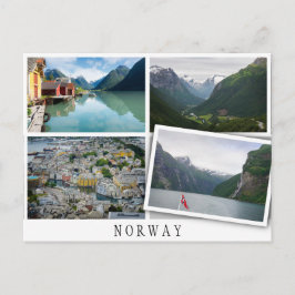 Landschapsondergrond van Noorwegen met los afbeeld Briefkaart