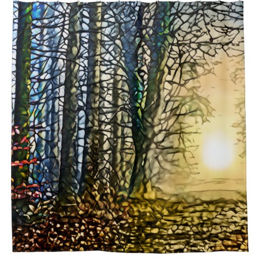 Landschapsontwerp 276 Bos Bossen Douchegordijn (Voorkant)