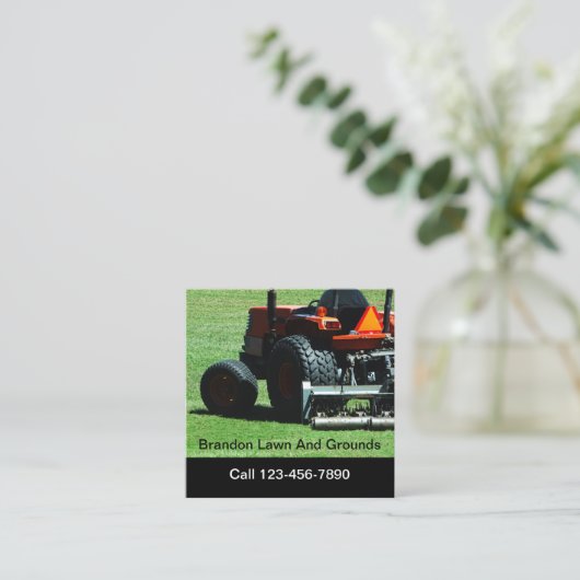 Landschapsontwerp en eigendomsbeheer vierkante visitekaartje (Staand voorkant)