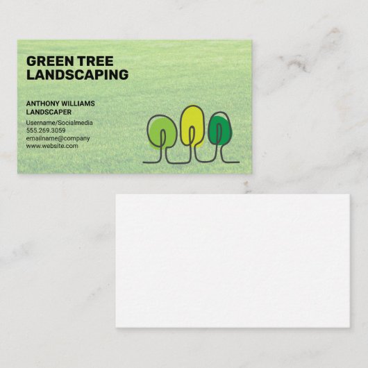 Landschapsontwerp | Gras | Bomen-Logo Visitekaartje (Voorkant / Achterkant)