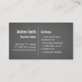 Landschapsontwerp, grasmaaier visitekaartje (Achterkant)