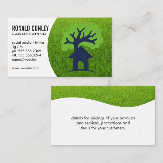 Landschapsontwerp | Logo van de boomstructuur Visitekaartje (Voorkant / Achterkant)