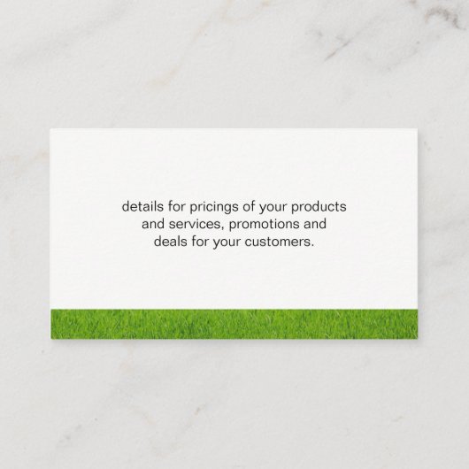 Landschapsontwerp Visitekaartje (Achterkant)