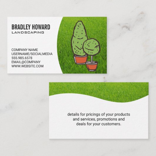 Landschapsontwerp | Visitekaartje van gras- en boo (Voorkant / Achterkant)