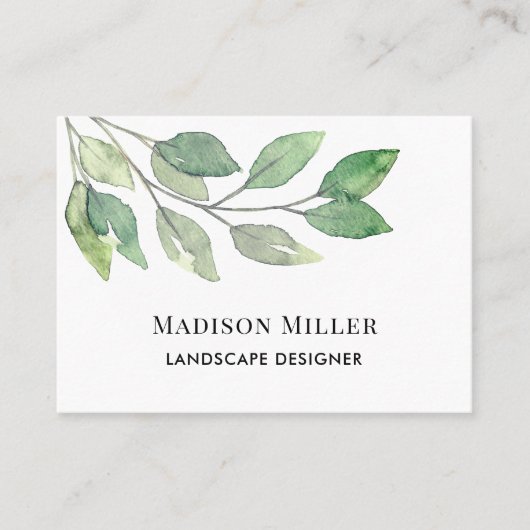 Landschapsontwerper QR Code Greenery Visitekaartje (Voorkant)