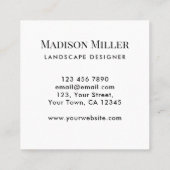 Landschapsontwerper Waterverf Greenery Vierkante Visitekaartje (Achterkant)