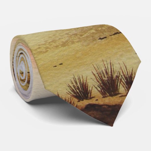 landschapspatroon in herfstkleuren stropdas (Opgerold)