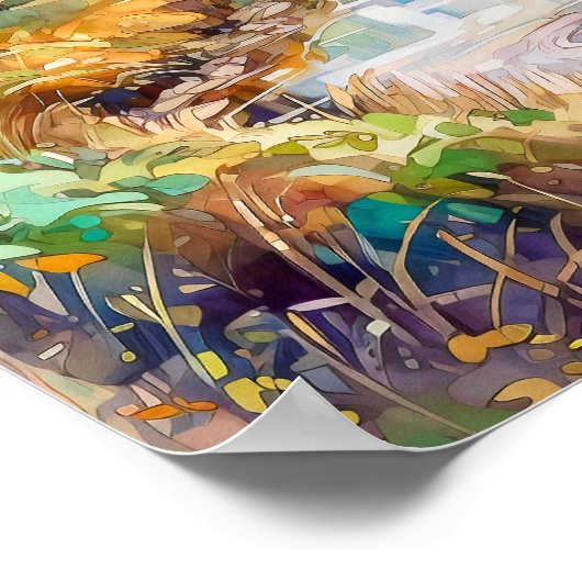 Landschapsprint voor het najaar poster (Hoek)