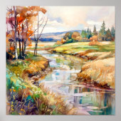 Landschapsprint voor het najaar poster (Voorkant)