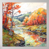 Landschapsprint voor het najaar poster (Voorkant)