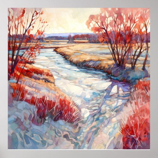 Landschapsprint voor het najaar poster (Voorkant)