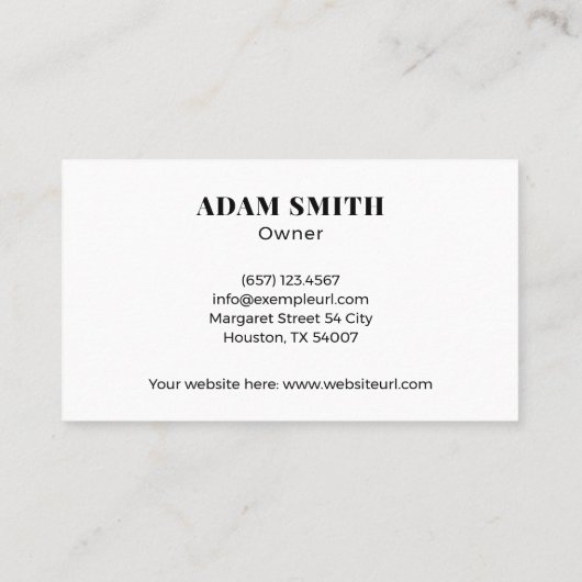 Landschapsprofessionals in zwart-wit visitekaartje (Achterkant)