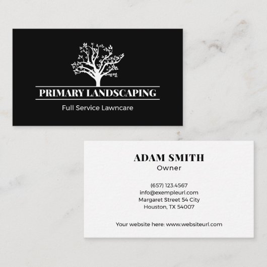 Landschapsprofessionals in zwart-wit visitekaartje (Voorkant / Achterkant)