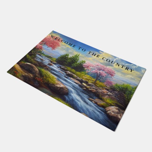 Landschapsrivier Appelbomen Rotsachtige Oever Deurmat (Schuin)